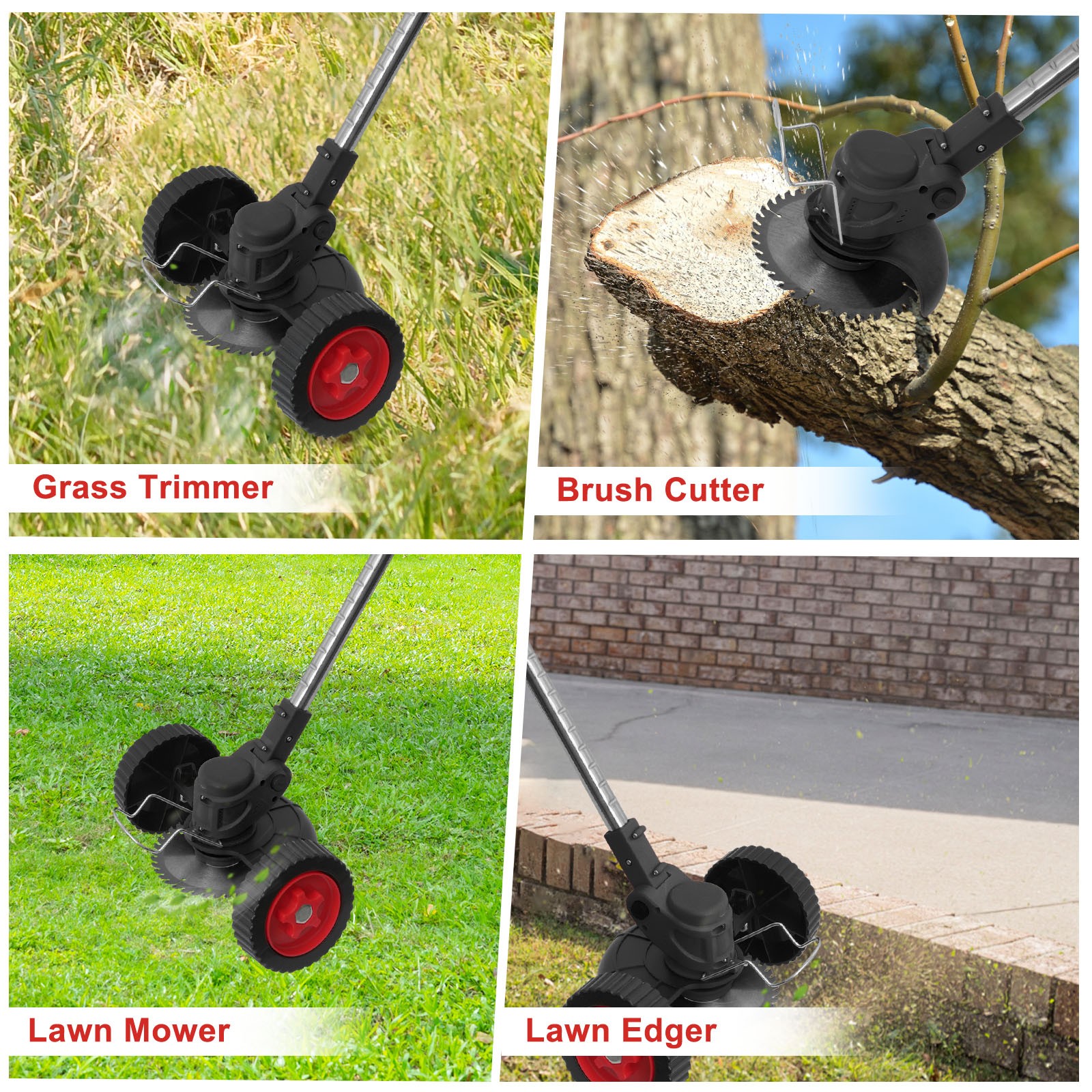 2 Battery Electric Cordless Grass String Trimmer Lawn Edger Weed Wacker Cutter