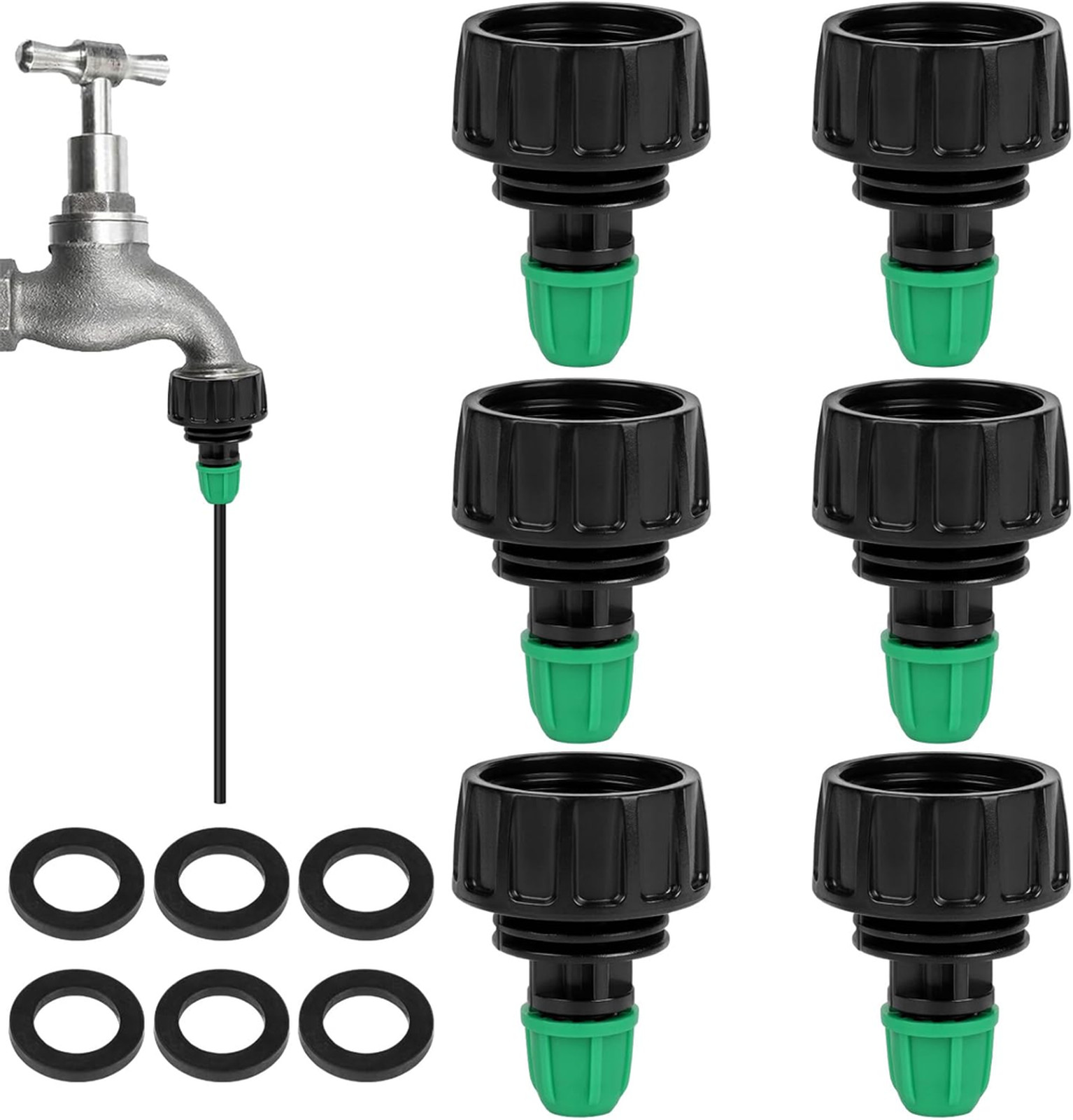 Garden Hose Adapter 3/4 Inch to 1/4 Inch Drip Irrigation Tubing Connectors with