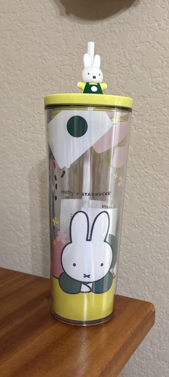 2026 Starbucks x Miffy 24oz Cold Cup Tumbler with Miffy Barista Topper.