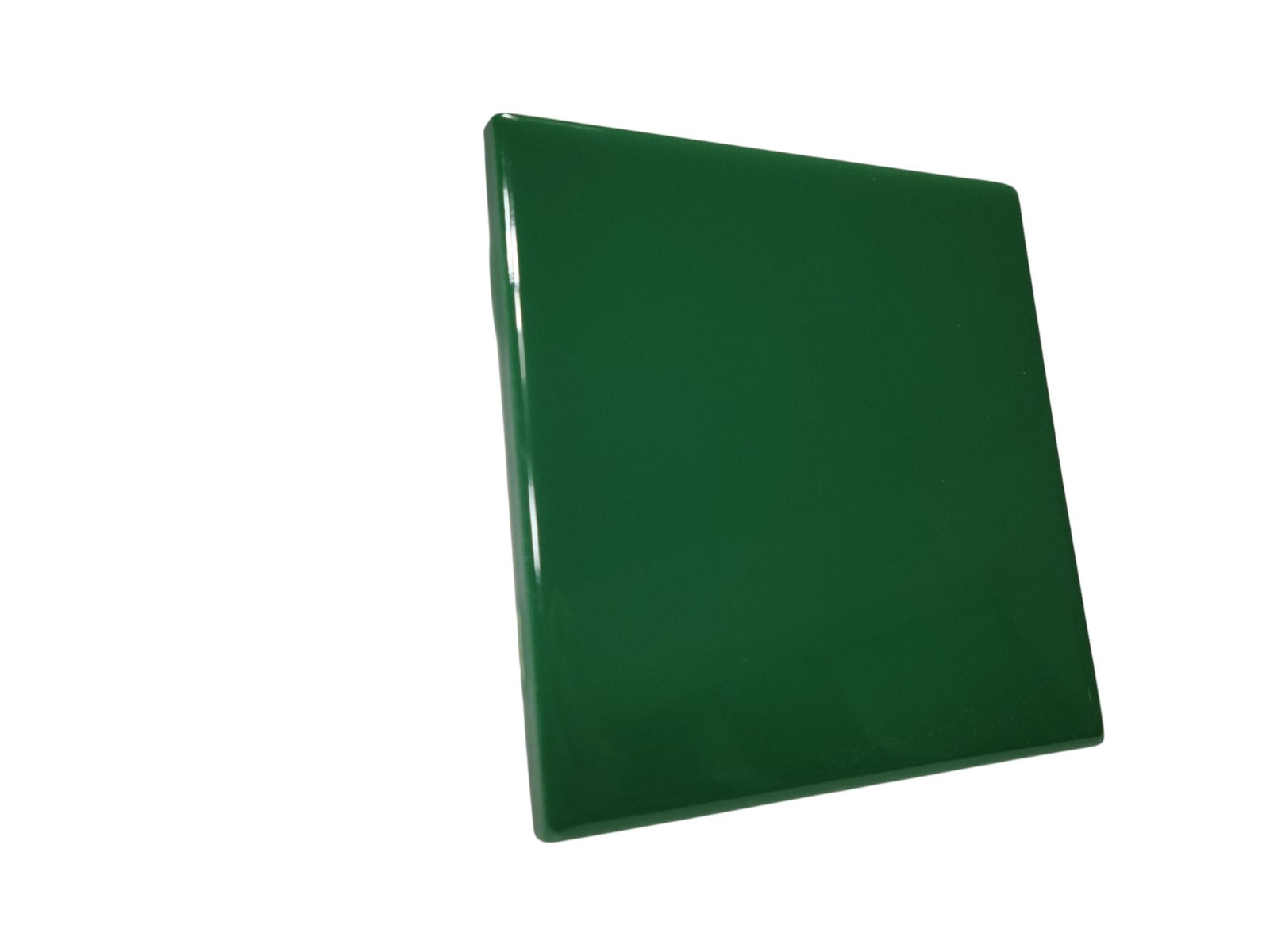 Emerald Green Ceramic Tile 4.25 inch Subway Square Vintage Mid Century Modern