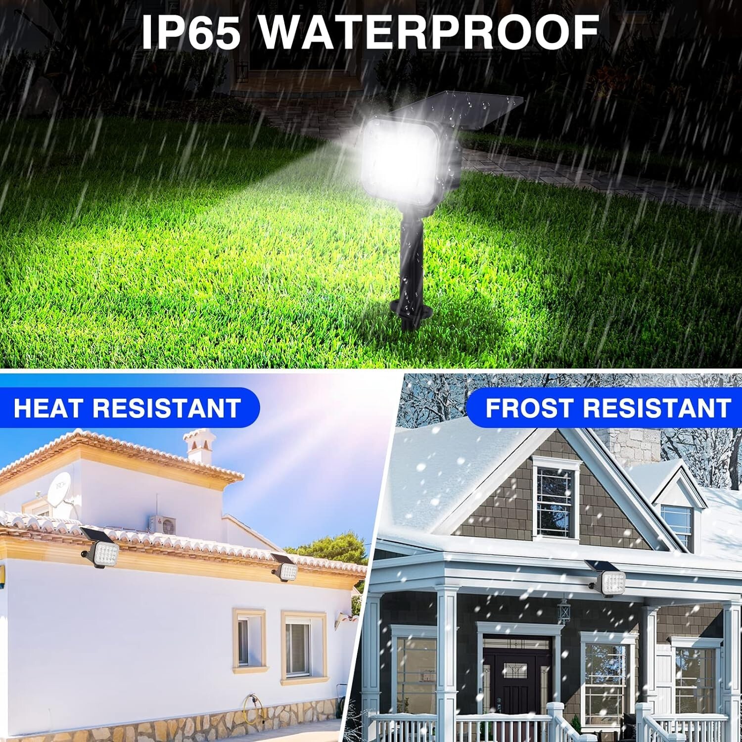 T-SUN 4Pack LED Solar Spot Lights Landscape Light Outdoor Pathway Waterproof US