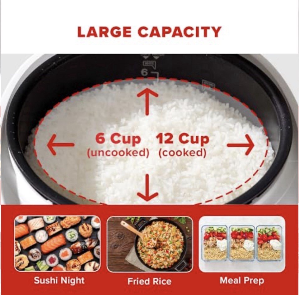 6-Cup Cuckoo Rice Cooker: 11 modes, auto-warm, timer & dishwasher-safe parts.