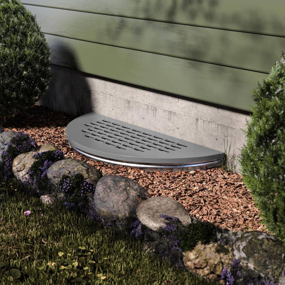 39 In. W X 17 In. D X 1 In. H Heavy-Duty round Grate Window Well Cover