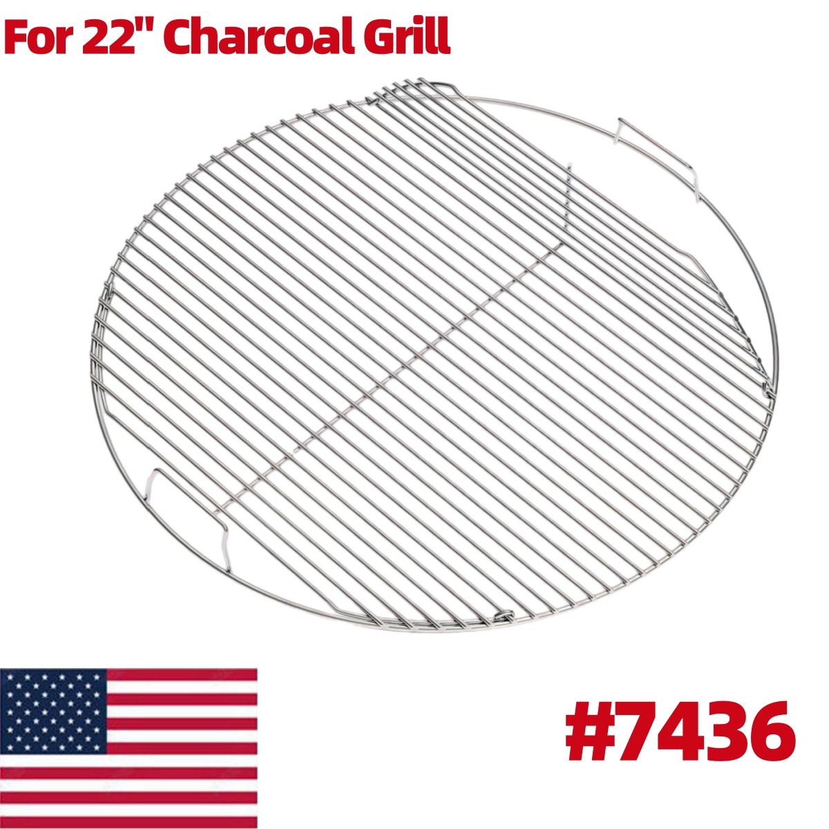 Weber 22″ Hinged Grill Grate 7436 Replacement 21.5″ Cooking Grate