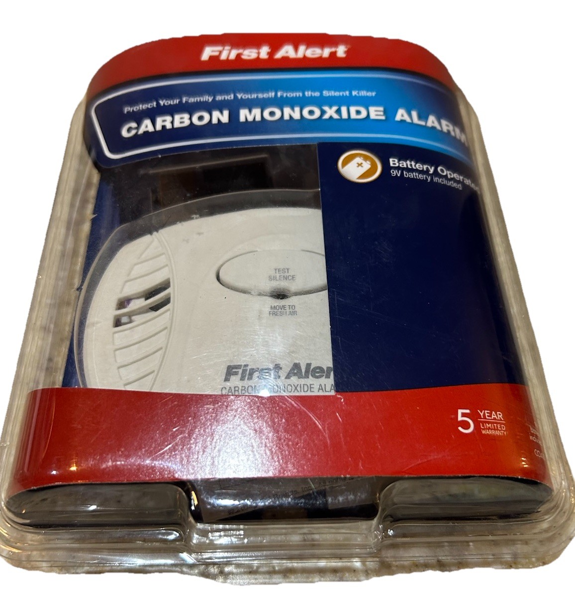 First Alert Carbon Monoxide Alarm 9 V Battery Included 5 Year Limited Warranty