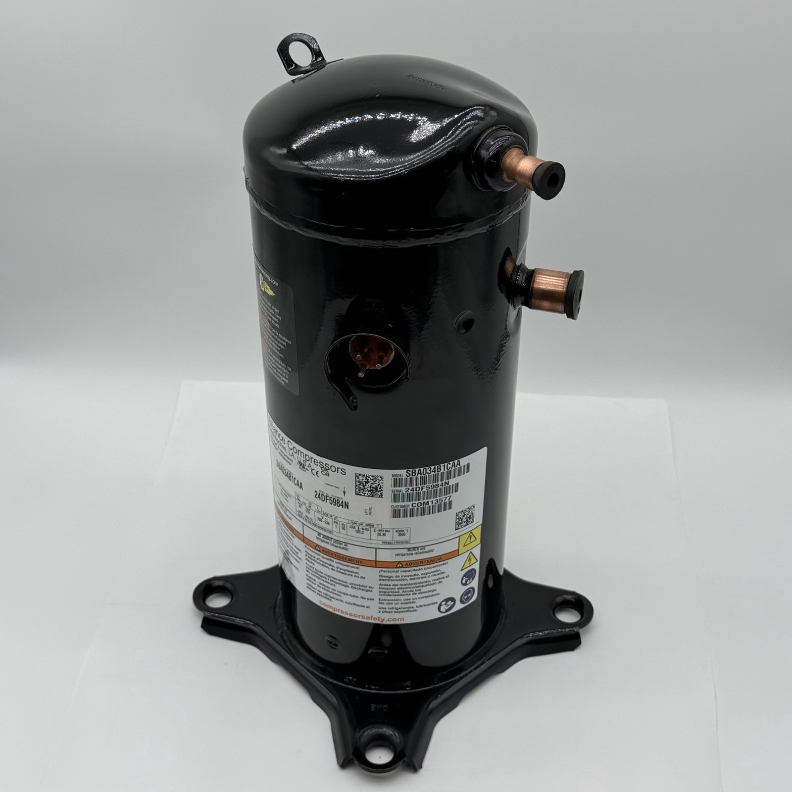 NEW Trane Alliance Compressor SBA034B1CAA COM13577 208-230V 1PH R410A 3 TON