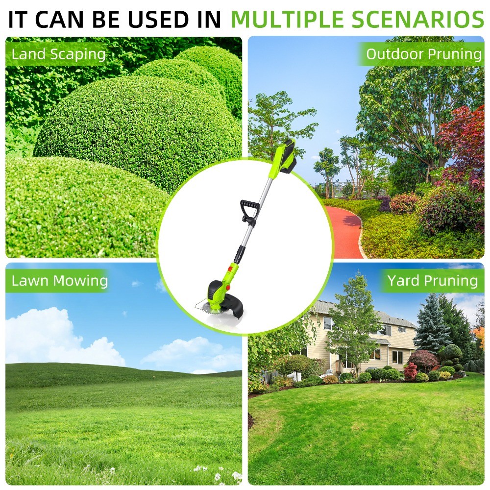 3-in-1 21V Cordless Lawn Mower Trimmer & Edger Yard Weeder for Yard Garden Lawn