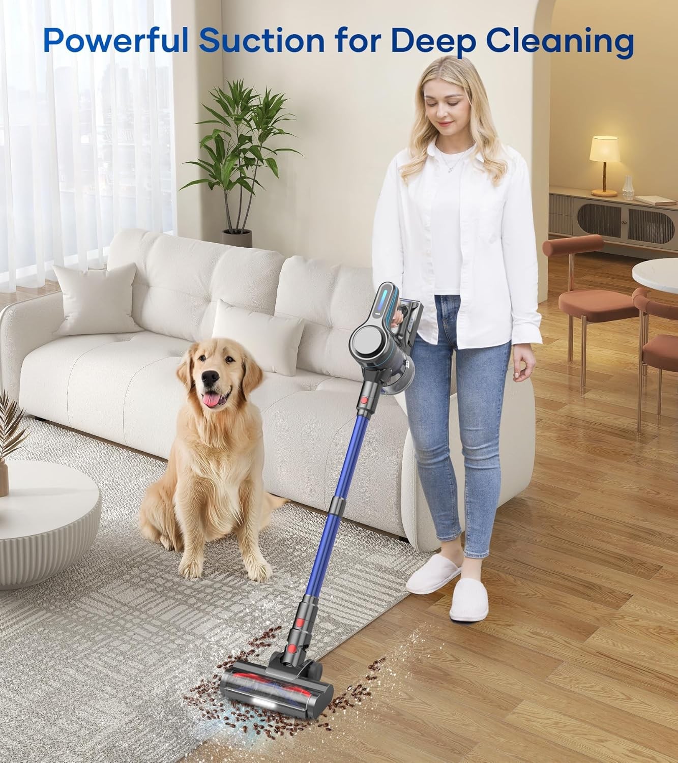 8-in-1 Cordless Vacuum Cleaner 1.5L Stick 45Kpa Lightweigh Rechargeable 45min