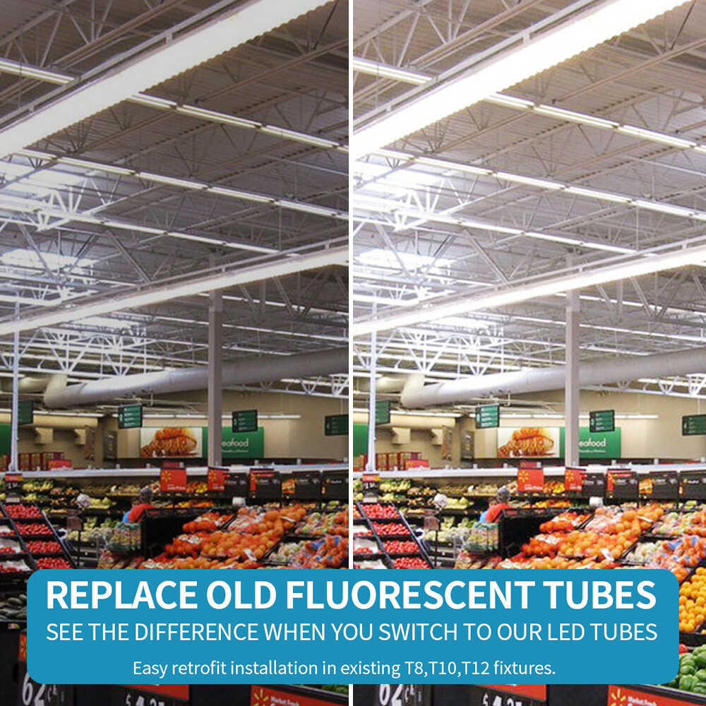 120W T8 8FT LED Shop Light 2FT 4FT 6FT LED Tube Light Linkable Shop Lamp Fixture