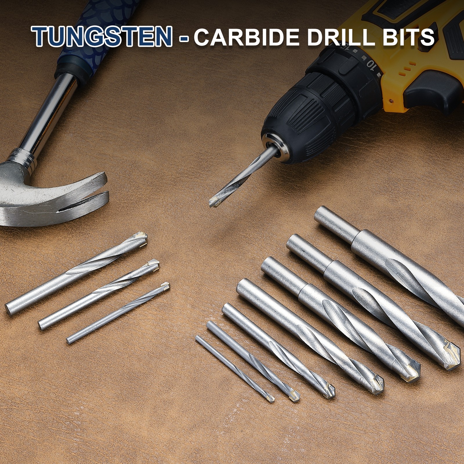10 Pack 1/8″(3.2mm) Drill Bits 118° Solid Tungsten Carbide Drill Bits Polished