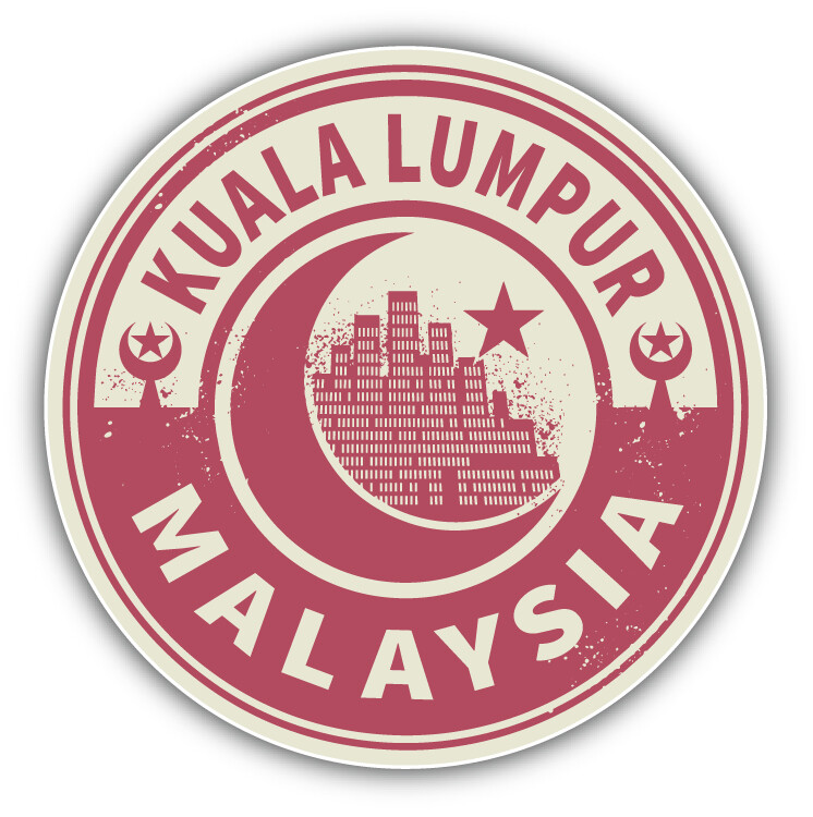 Kuala Lumpur Malaysia Travel Emblem Car Bumper Sticker Decal