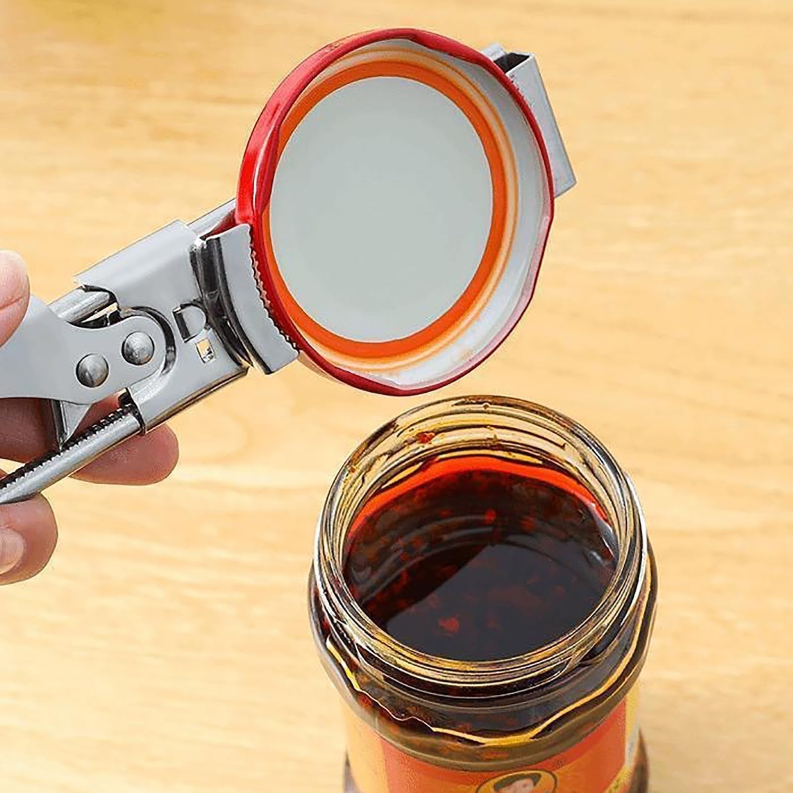 Adjustable Jar Lid Opener Stainless Steel Can Opener for Weak Hands Kitchen