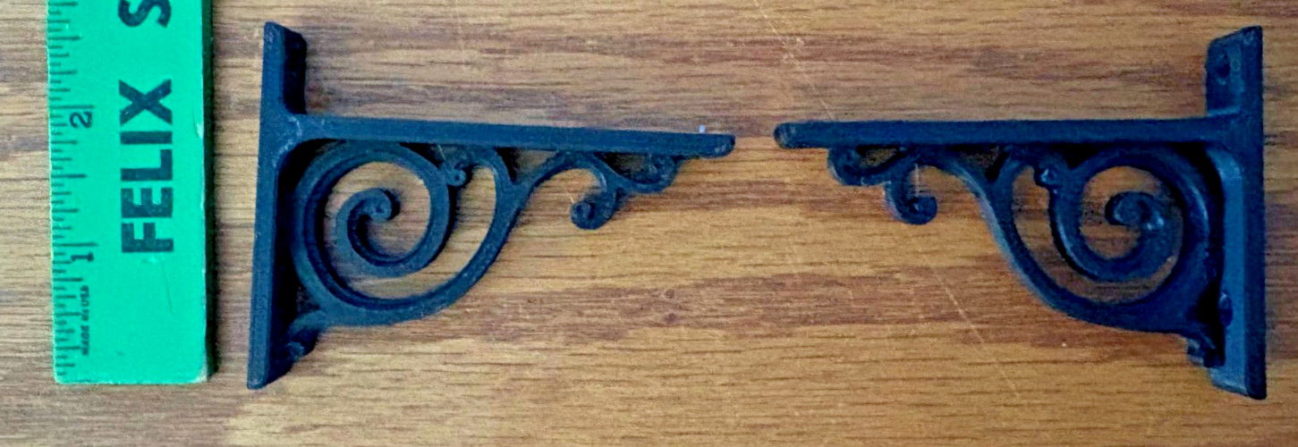 2 Black Shelf Shelving Brackets 3 in X 2.5 in Curio Display Durable Elegant