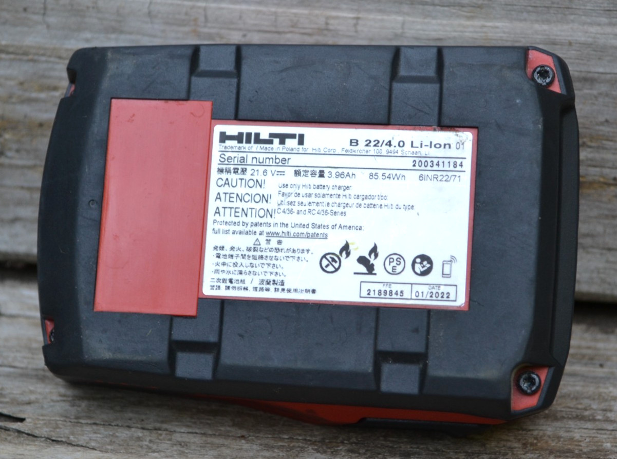 Genuine Hilti B22 4.0 Lithium-Ion 21.6 Volt Li-Ion Battery Pack — New Other