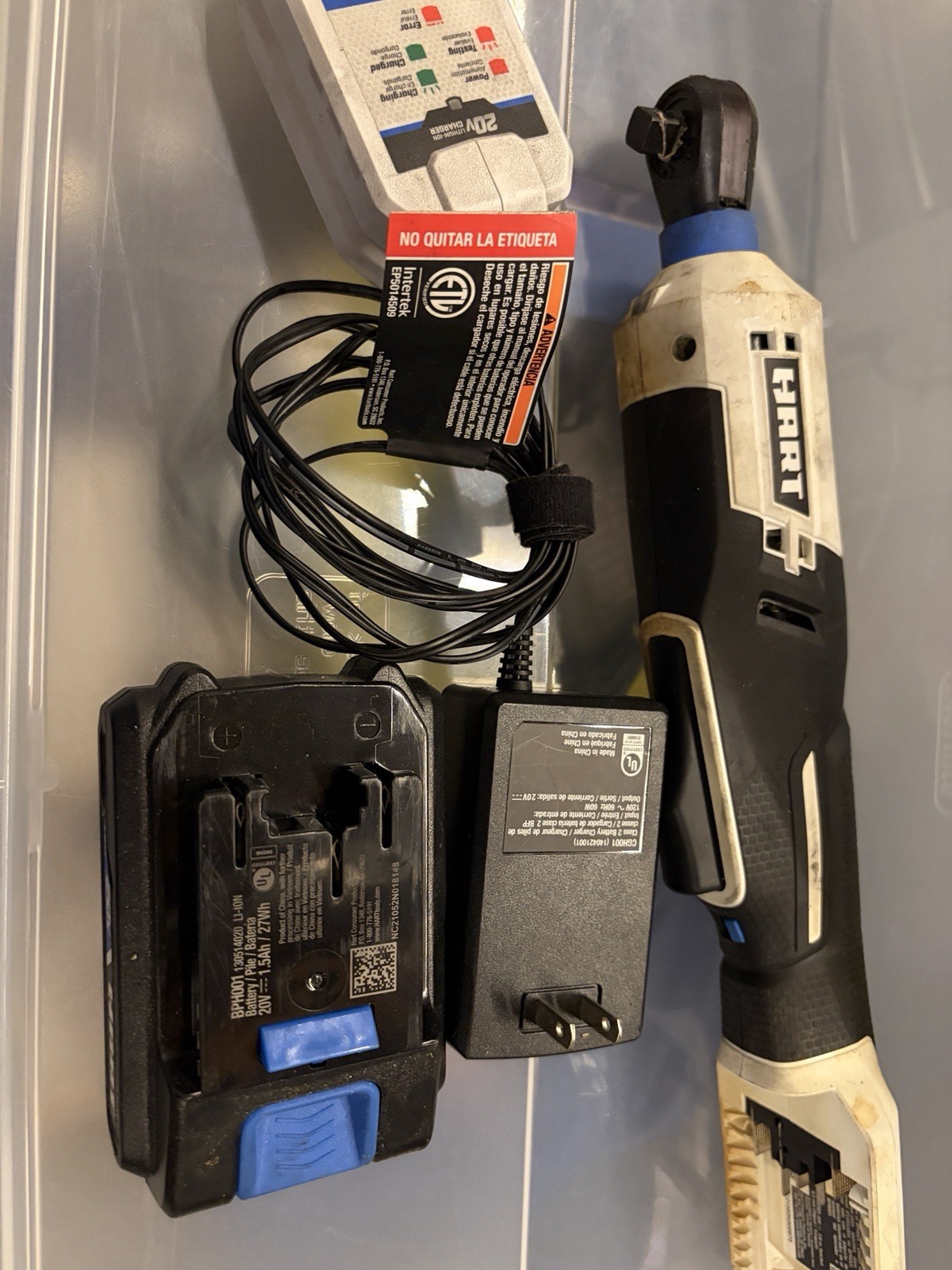 Hart HPRT01 20-V 3/8″ Ratchet Kit PPG007172 Incl 1.5aH Battery And Charger READ
