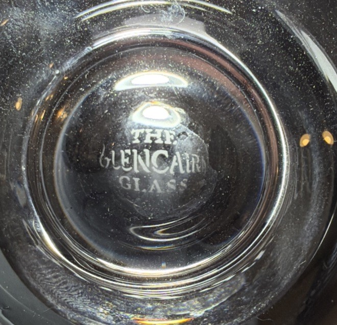 6oz lead-free crystal Glencairn whiskey glass, featuring a hand-sandblasted WY