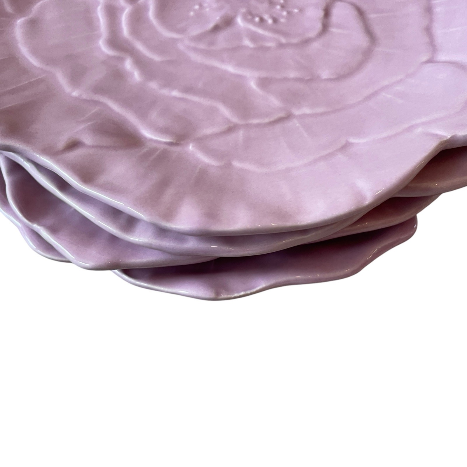 VIETRI Fiori Di Campo Lilac Rose Salad Plates 8.5in Set of 4 New