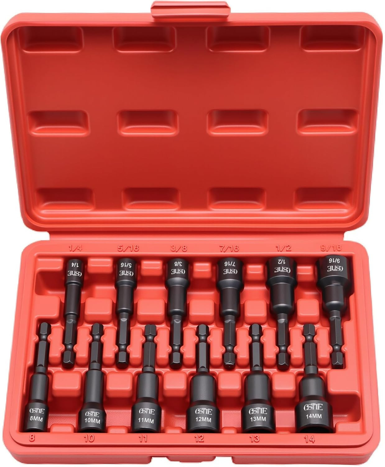 12Pc Magnetic Nut Driver Set, 1/4″ Quick-Change | Cr-V Steel, SAE & Metric Sizes