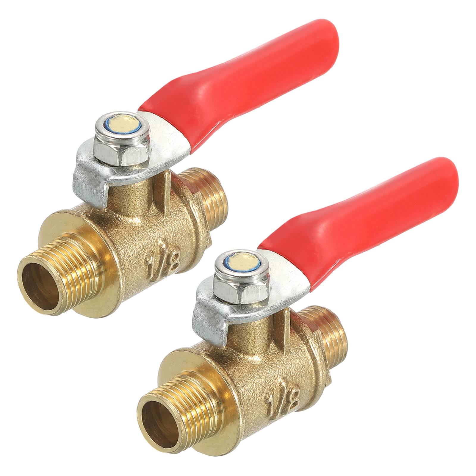 2Pcs Brass Water Ball Valve Shut Off Switch G1/8″ Male x G1/8″ Male