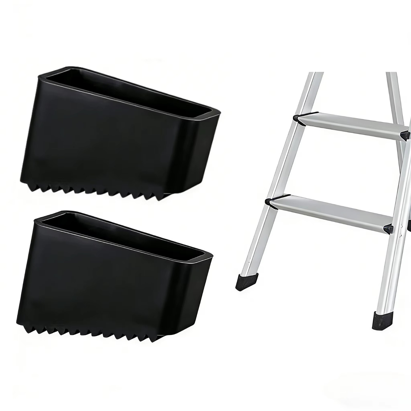 2Pcs Non-Slip Rubber Ladder Feet Covers 5.5x5cm Anti-Skid Replacement Protector