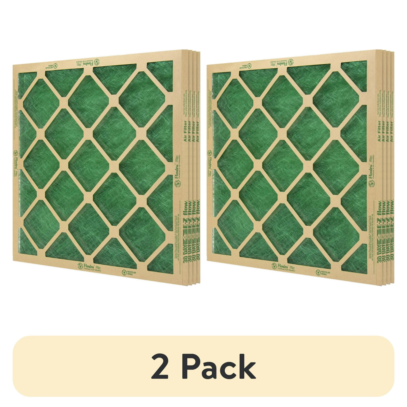 (8 Pack) Flanders Precisionaire Nested Glass Air Filter – 20″ x 20″ x 1″, Green