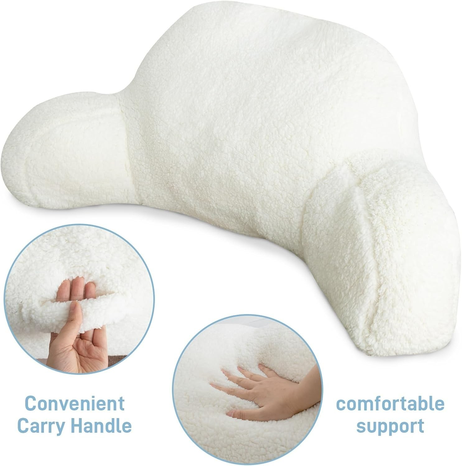 Reading Pillow with Arms Bed Rest Wedge Backrest Pillows for Kids Teens Adults
