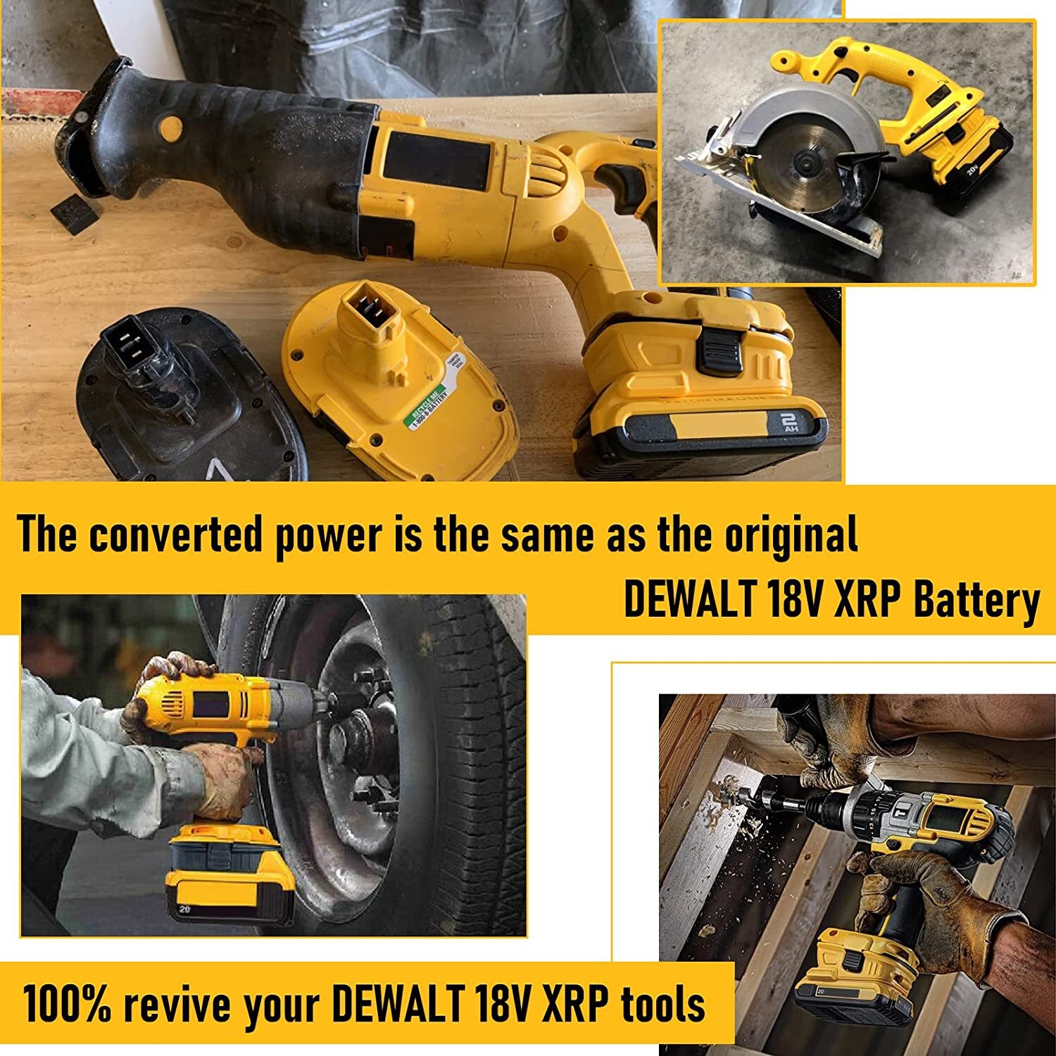 For Dewalt DCA1820 20V MAX To 18V Adapter Converter For Dewalt Li-Ion Battery