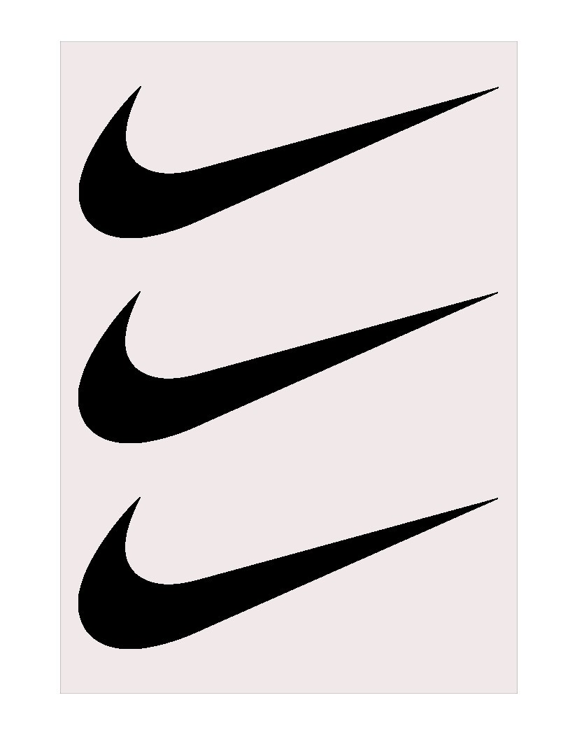 3 Nike 2″ long swoosh logo Heat Transfer Vinyl HTV Iron On