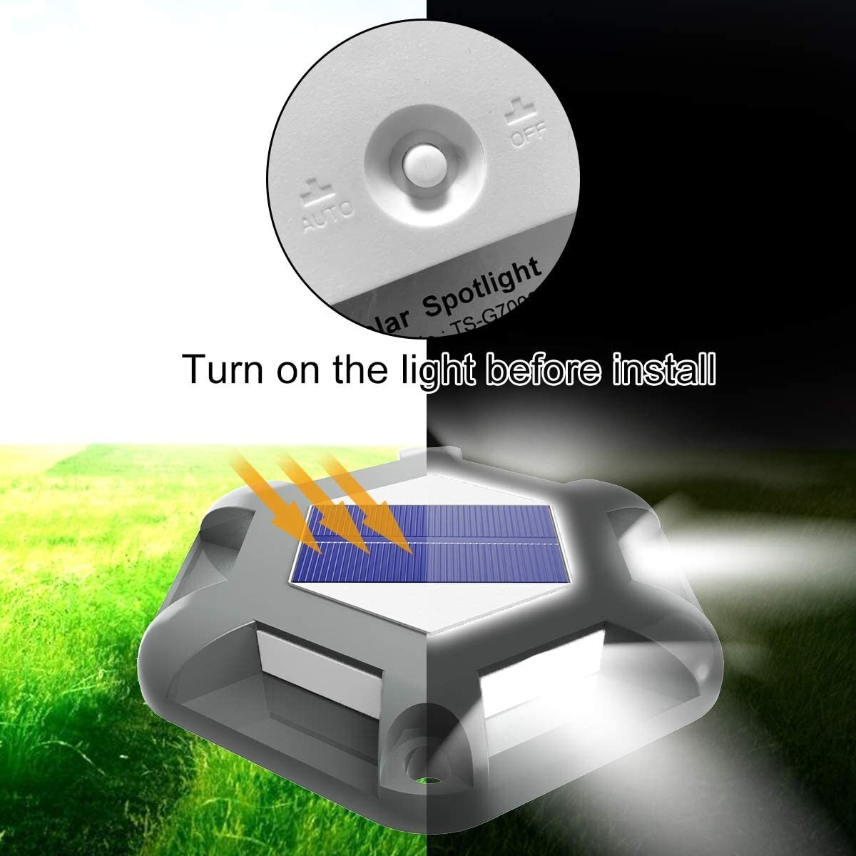 T-SUN 8PACK Outdoor Solar Deck Lights LED Dock Waterproof Light Driveway Pathway