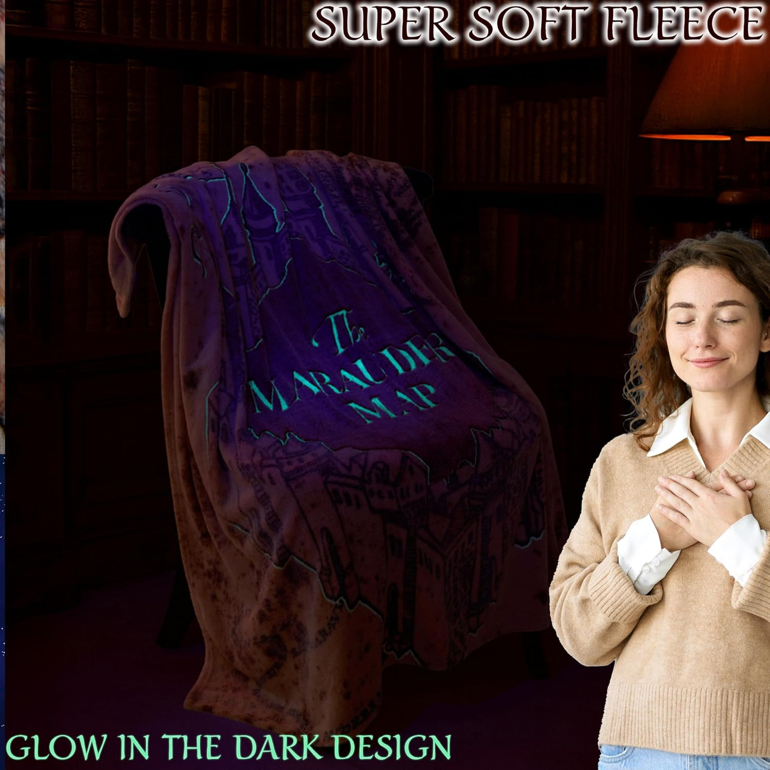 Gifts Glow in the Dark Blanket 51X59” for Kids Teens Adults, Soft