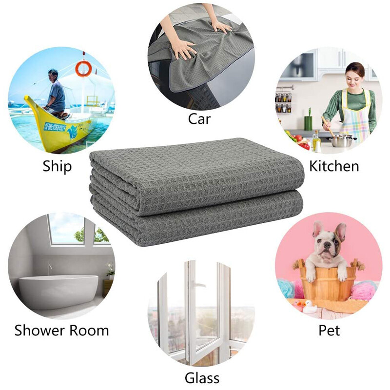 3 Pcs Microfiber Waffle Weave Glass Window Auto Home Cleaning Towel 24×16 inch
