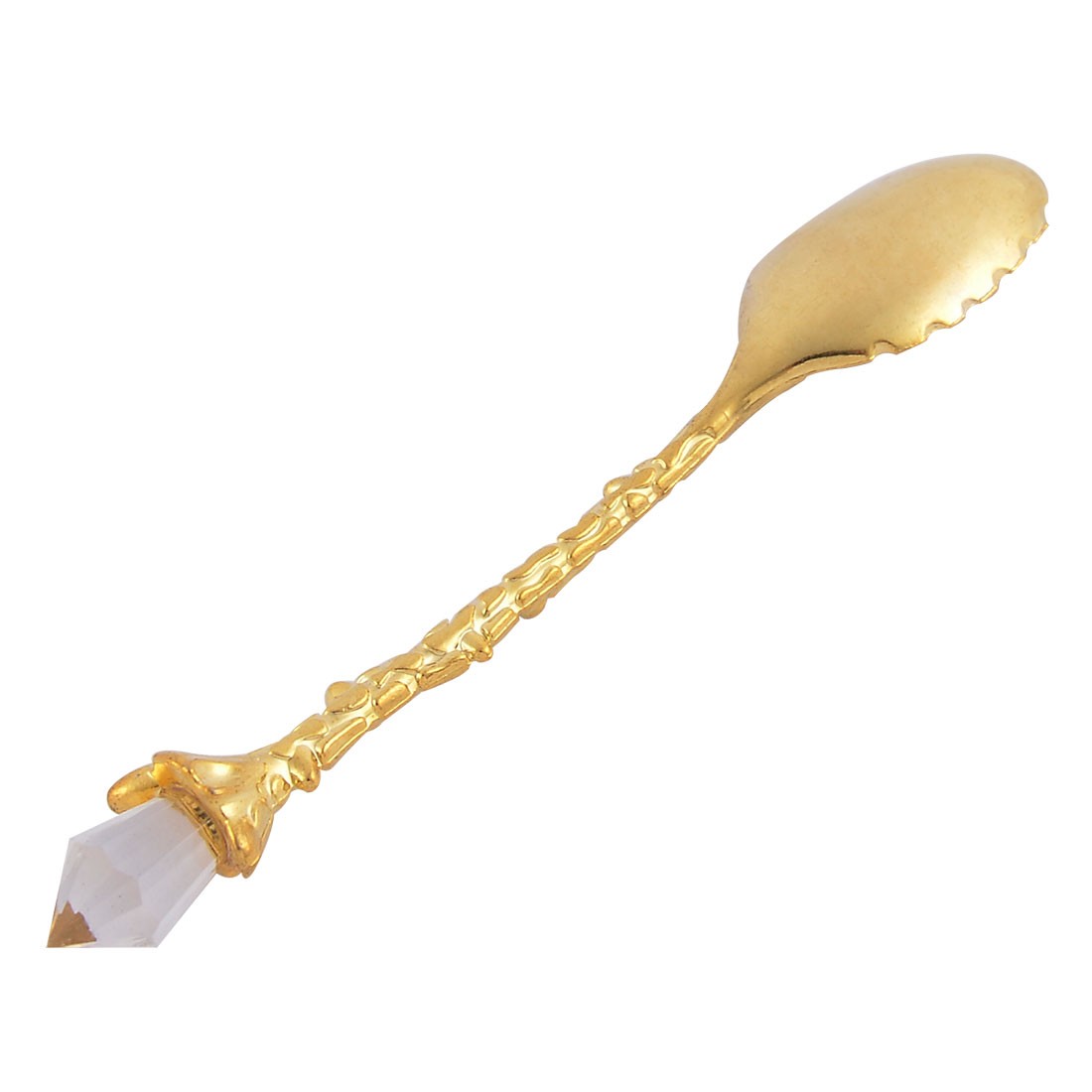 Stainless Steel Flower Pattern Mini Dessert Coffee Tea Spoon Gold