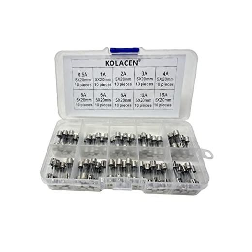 Quick Fast-Blow Glass Tube Fuse 5 x 20 mm Assorted Kit 0.5Amp 1Amp 5x20mm glass