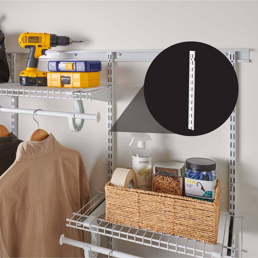Shelf Track 60 In. X 1 In. White Standard Contractor Pack (6-Pieces)