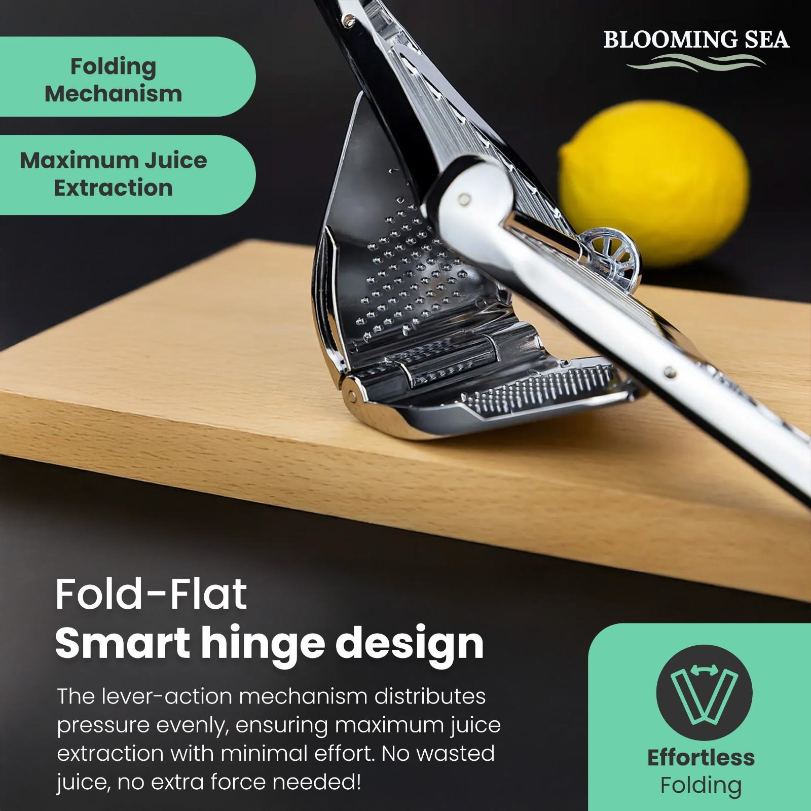Blooming Sea Lemon Squeezer – Compact & Heavy-Duty Citrus Press Juicer