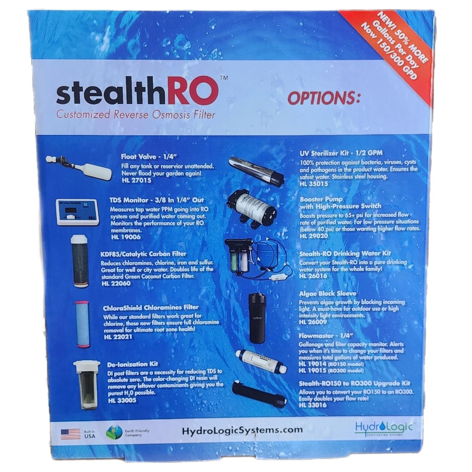 New Hydrologic Stealth-RO300 Reverse Osmosis System 300 GPD Hydroponic