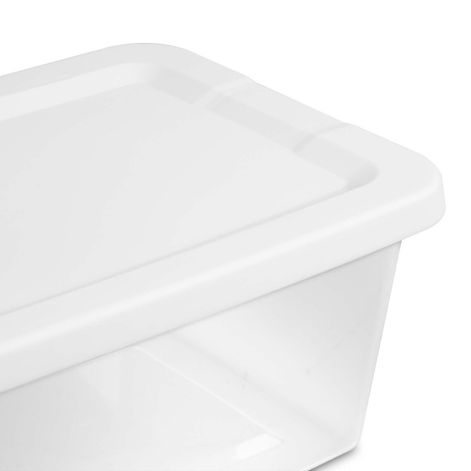 Sterilite 6 Qt Clear Storage Bin, Snap-on White Lid, 10-Pack, Stackable Plastic