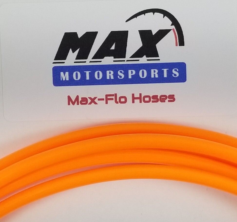 6’ x 1/8” (3.2mm) ID x 1/4” NEON ORANGE FUEL LINE GAS TUBE SMALL CARB VENT HOSE