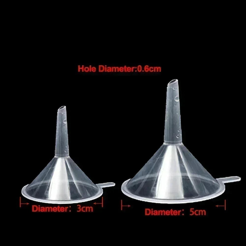 2-50Pcs Mini Funnel 3/5cm Transparent Liquid Oil Funnel Small Mouth Funnel Schoo