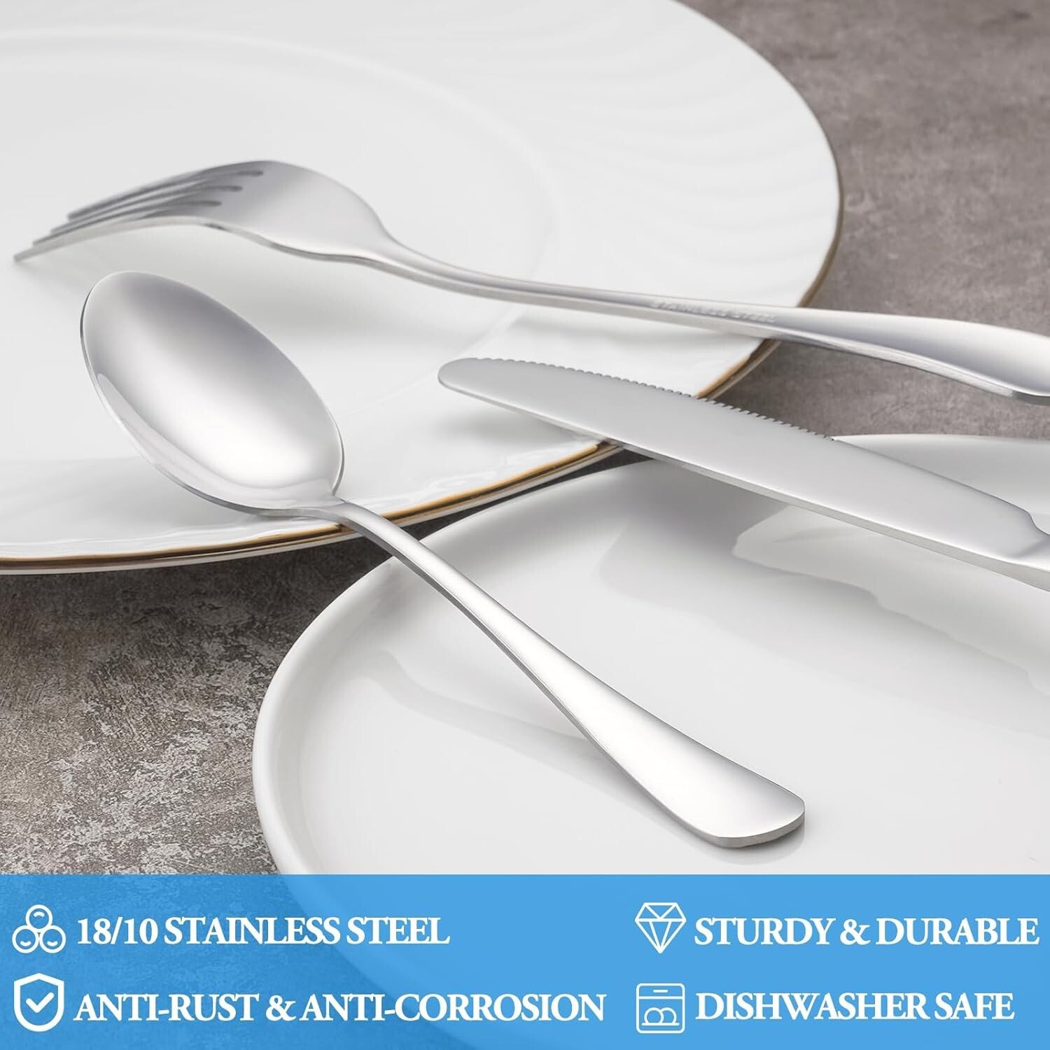Teaspoon Set,16 Piece 6.7″ Spoons Silverware,Premium Food Grade 18/10 Stainless