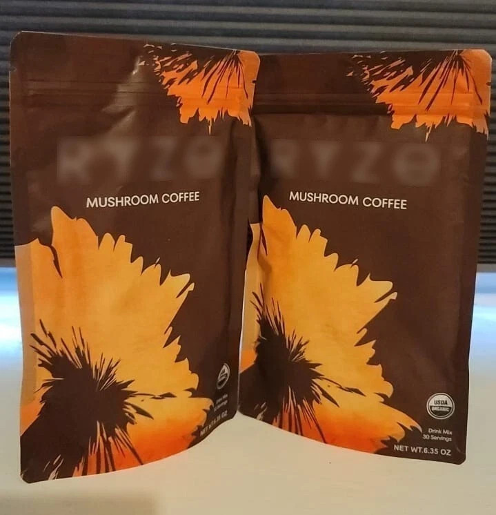 2x Ryze Mushroom Coffee 30 SERVINGS Instant Coffee FREE Shipping