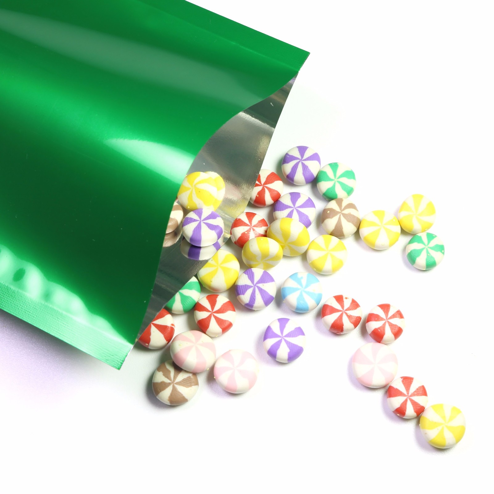 Many Different Sizes/Colors for 100 Flat Metallic Open Top Bags w/ Tear Notches