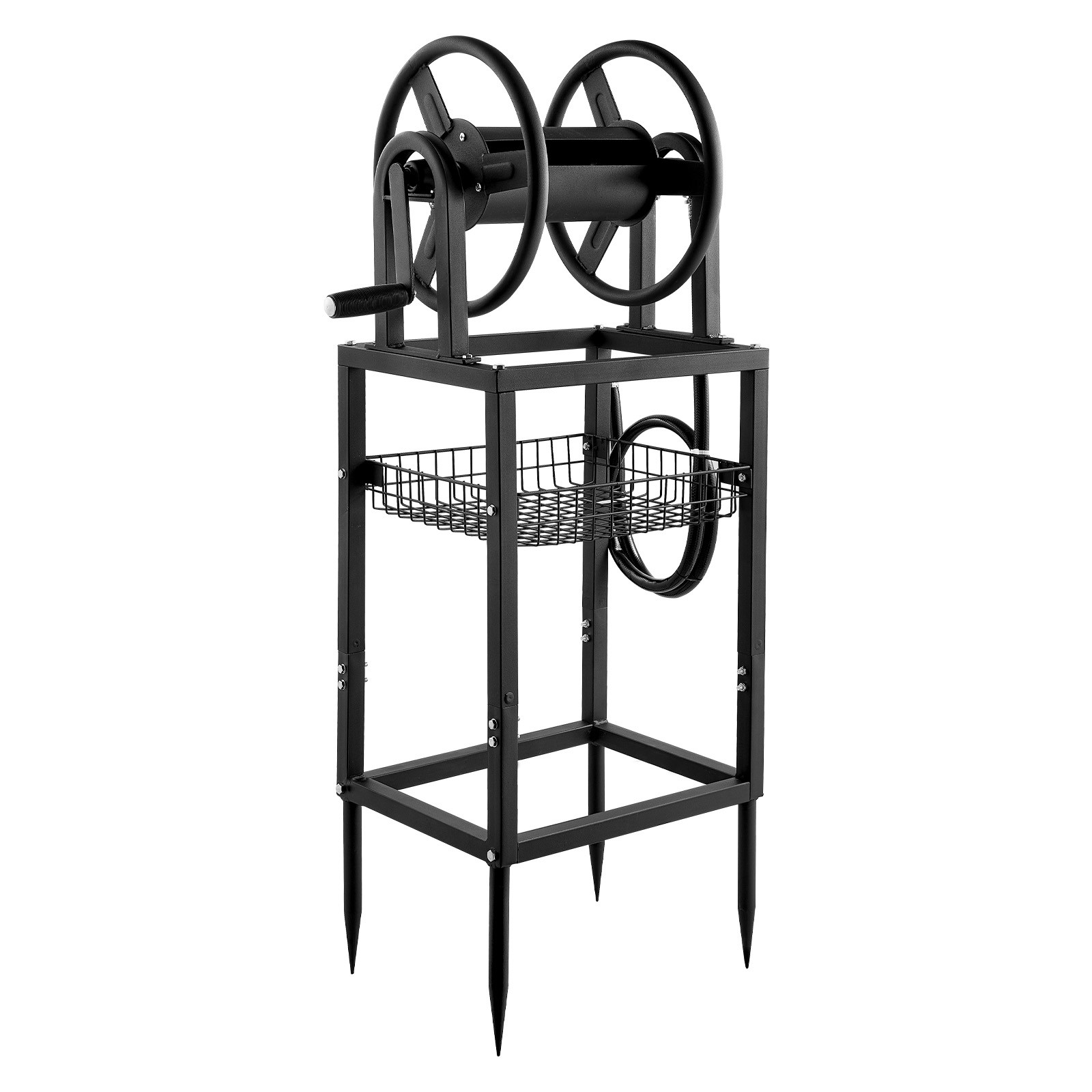 Uimoso Freestanding Hose Reel for 125 ft of 5/8-inch Hose, Wall-Mount Option