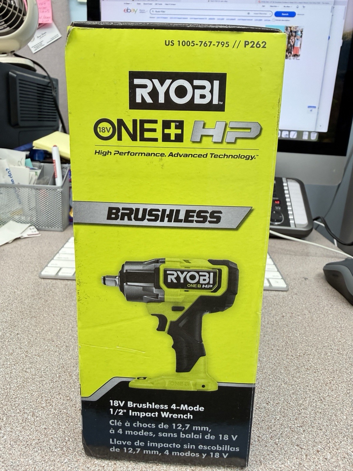 Ryobi P262 ONE+ HP 18V Brushless 4-Mode 1/2 in. Impact Wrench Bare Tool New