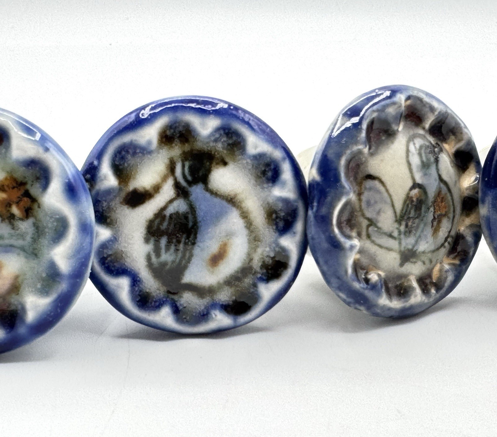 Ken Edwards Tonala Pottery Drawer Pulls Set 10 Knobs Birds & Butterfly Mexico