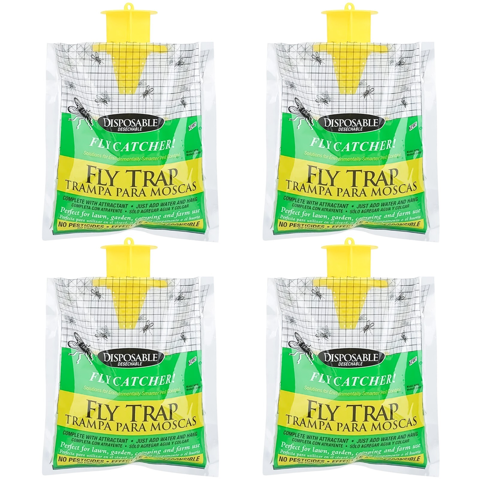 Outdoor Disposable Fly Trap / Fly Catcher – Hanging Style (4 Pack)