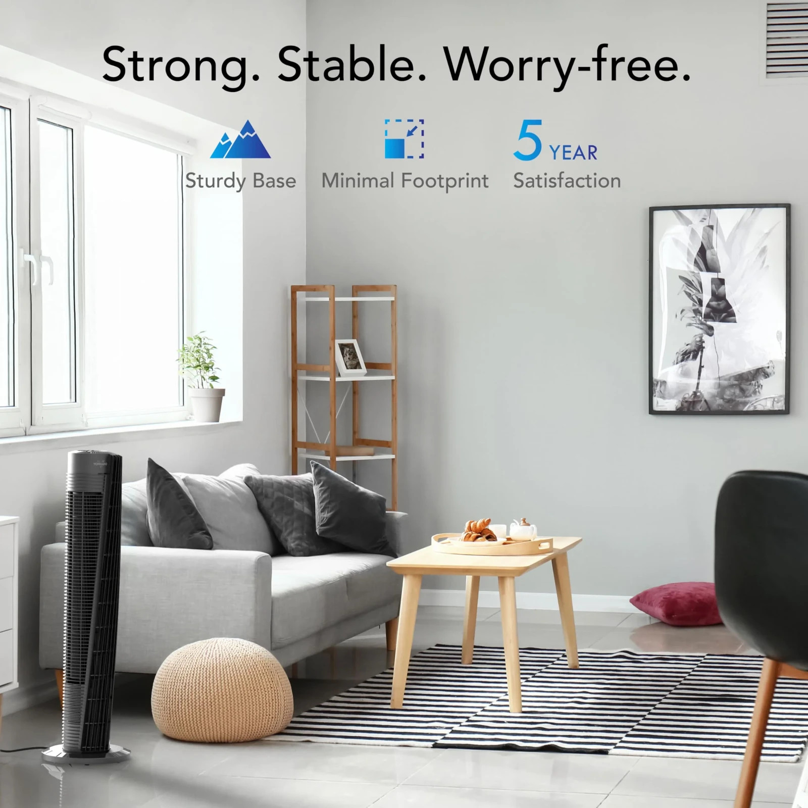 Vornado OSC84 V-Flow Whole Room Tower Fan with Oscillation and Remote