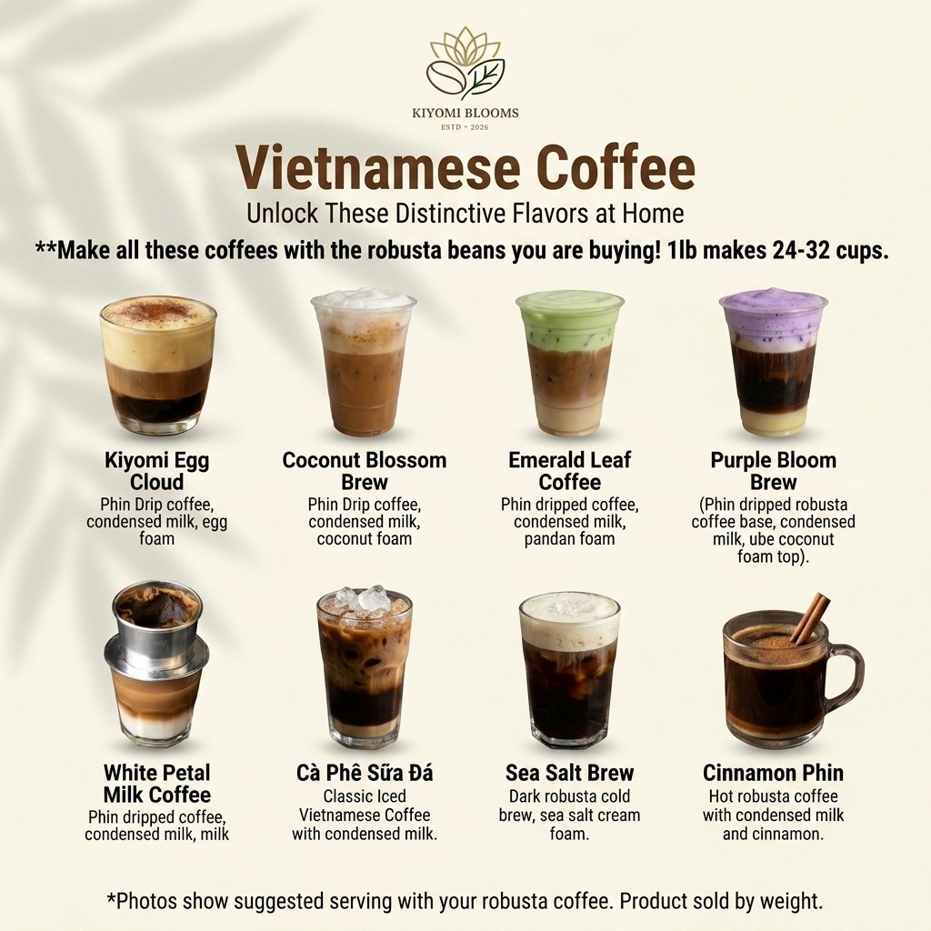 Vietnam Robusta Coffee Beans | Medium Dark Roast | High Caffeine | Bold & Strong