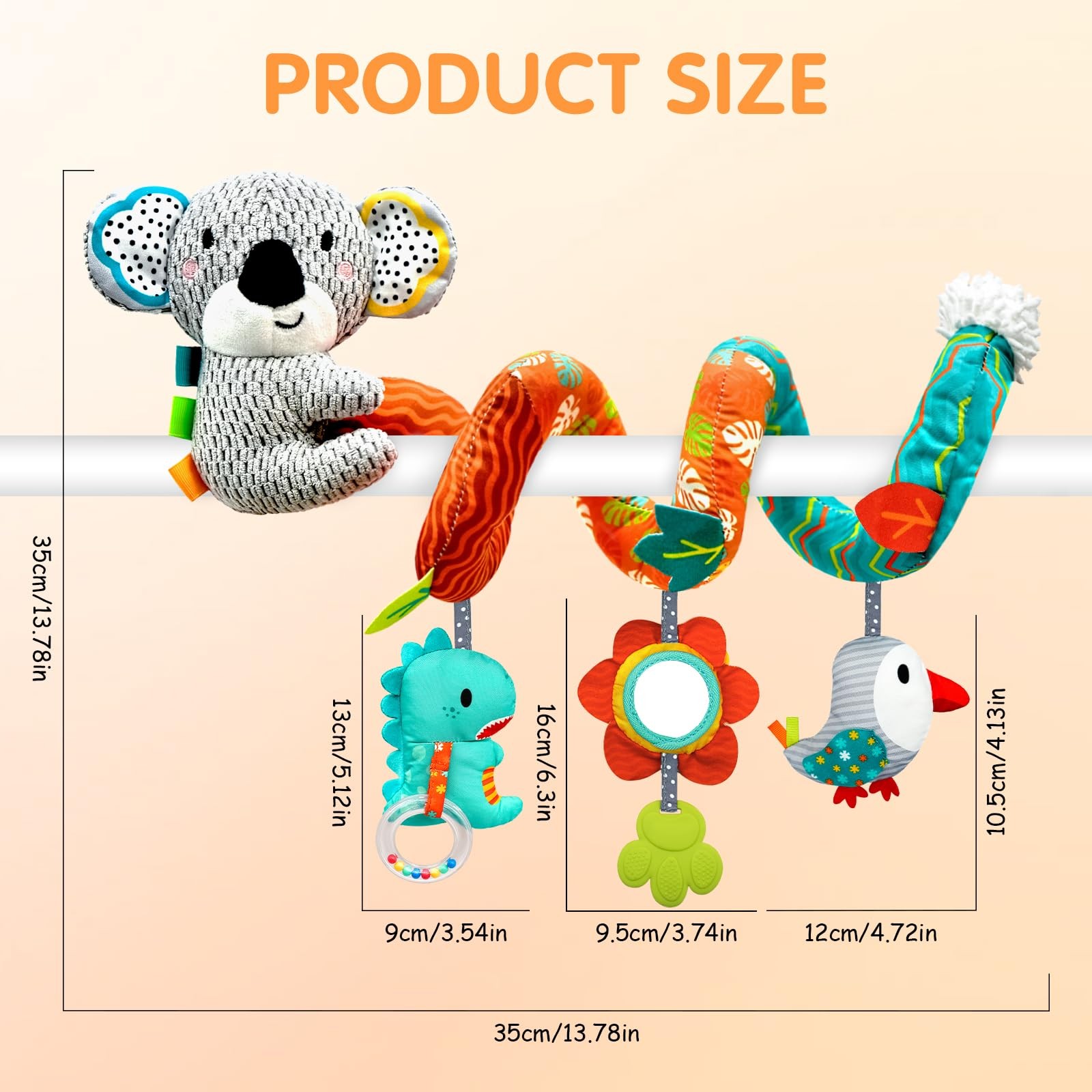 XIXILAND Car Seat Toys Baby Toys 0-3 Months Developmental, Stroller Toys Infant