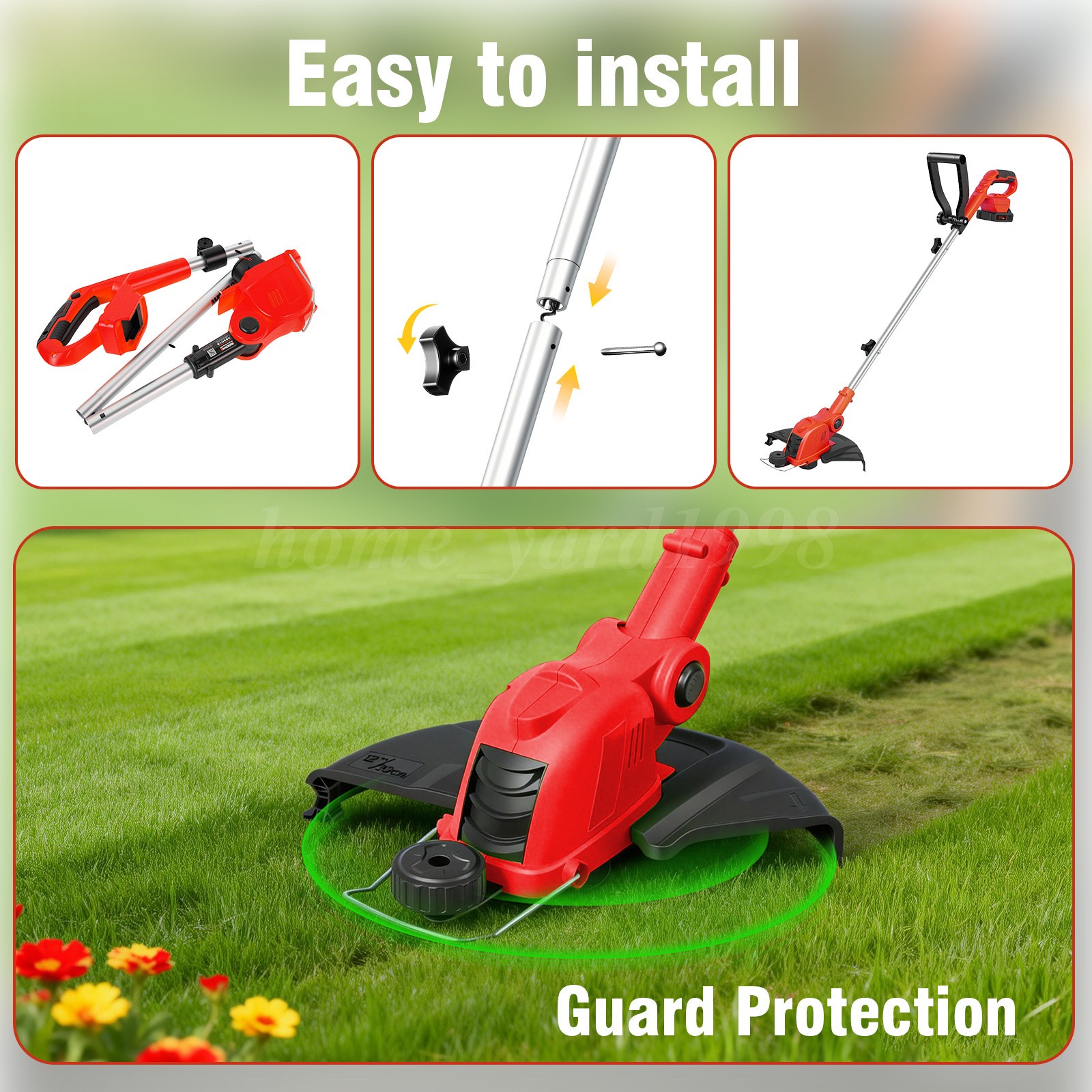 Cordless Weed Wacker Electric Weed Eater 11″ String Trimmer w/10 Trimmer Lines